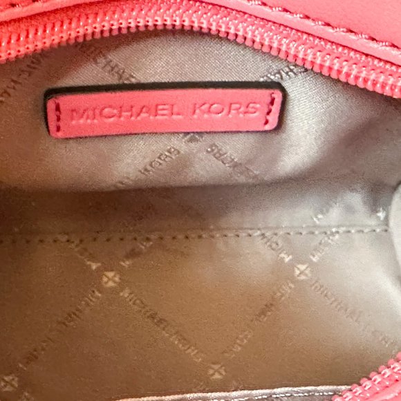 Michael Kors Hamilton MINI Satchel Shoulder Crossbody Bag Embossed MK Tea Rose - Picture 10 of 13